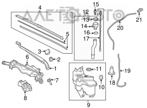 Motorul stergatorului Toyota Prius 50 16- cu o perie spate a stergatorului de parbriz este nou, original OEM.