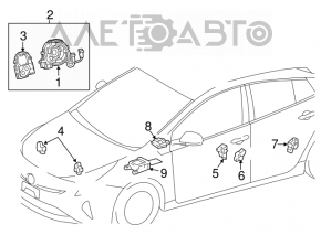 Датчик подушки безопасности задний левый Lexus RX350 RX450h 16-22