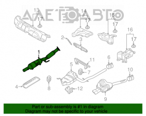 Tubul de admisie cu catalizator pentru VW Beetle 12-19 2.5