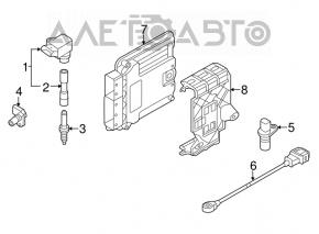 Bobina de aprindere 4 buc (set) VW Passat b7 12-15 USA 1.8T roșie, 1 fără izolator