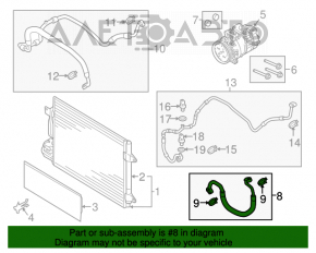 Трубка кондиционера конденсер-компрессор VW Jetta 11-18 USA 2.0 1.8T