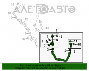 Furtunul de răcire inferior VW Passat b7 12-15 SUA 1.8T