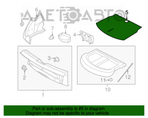 Capacul portbagajului VW Beetle 12-19 negru pentru subwoofer