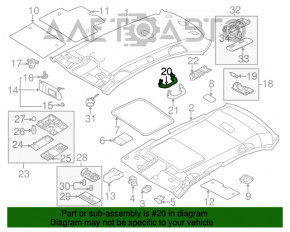 Manerul plafonului din față dreapta VW Jetta 11-18 SUA gri.