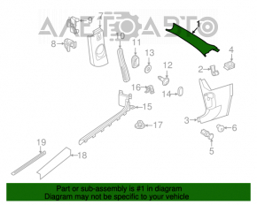 Capacul suportului frontal dreapta superioara VW Beetle 12-19 negru, zgarieturi