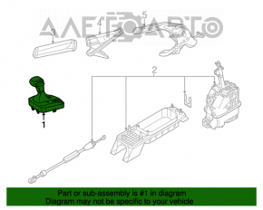 Maneta cutiei de viteze cu capacul schimbatorului VW Beetle 12-19 din plastic, suportul este rupt