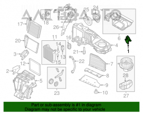 Actuator motor pentru ventilatorul de încălzire VW Passat b7 12-15 SUA fără climatizare