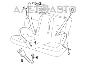 Centura de siguranță spate stânga pentru VW Beetle 12-19, culoare neagră.