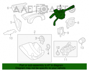 Comutatorul de sub volan pentru asamblarea chitarei VW Beetle 12-19.