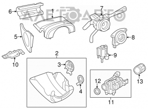 Comutatorul de sub volan pentru asamblarea chitarei VW Beetle 12-19.