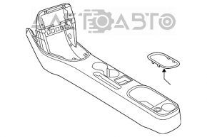 Consola centrală cu suport pentru pahare VW Beetle 14-19, neagră.