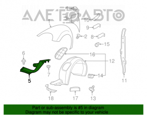 Suport aripi față stânga VW Beetle 12-19 nou OEM original