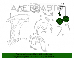 Capacul rezervorului de combustibil cu carcasă asamblată pentru VW Beetle 12-19 are prinderea ruptă.