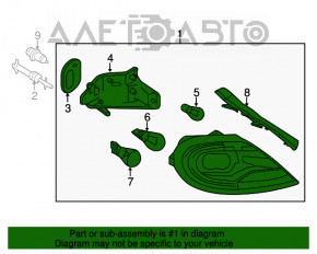 Фонарь правый VW Beetle 12-16 с накладкой