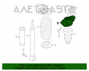 Опора амортизатора задняя правая VW Jetta 11-18 USA