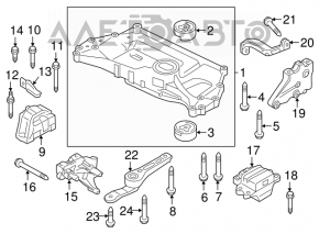 Подушка двигателя левая VW Jetta 11-18 USA 1.4T акпп