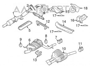 Выпускная трасса средняя часть VW Jetta 11-18 USA 2.5