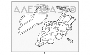 Pompă de apă cu carcasă de termostat pentru VW Jetta 11-18 USA 1.4T, 1.4T hibrid.