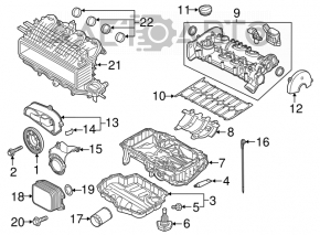 Radiatorul de ulei al motorului VW Jetta 19- 1.4T