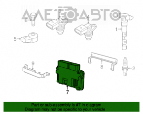 Modulul ECU al motorului VW Jetta 11-18 SUA 1.4T