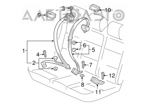 Centura de siguranță spate dreapta pentru VW Jetta 11-18 USA, culoare neagră.