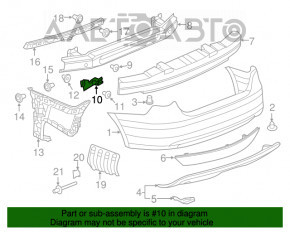 Крепление заднего бампера под фонарем левое VW Jetta 11-14 USA