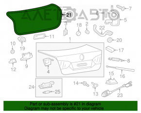 Уплотнитель крышки багажника VW Jetta 11-18 USA надрыв