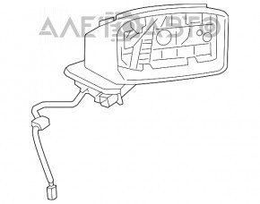 Oglindă laterală dreapta Mazda CX-9 16- 7 pini, BSM, semnalizator, alb, carcasă ruptă, fisuri.