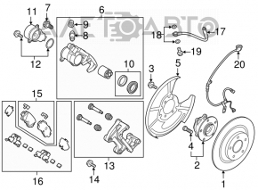 Placă de frână spate stânga Mazda CX-9 16- 325/10mm