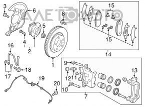 Senzorul ABS din partea dreapta fata pentru Mazda CX-9 16-