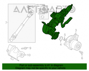 Coloană de direcție asistată electronic pentru Mazda 3 14-18 BM cu transmisie automată.