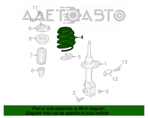 Arcul de suspensie frontal stânga Mazda CX-9 16- rigiditate portocaliu, mov