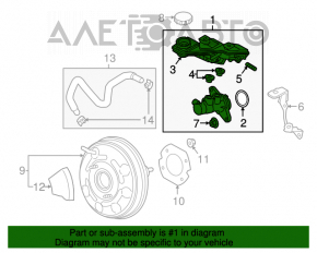 Cilindrul principal de frână cu rezervor Mazda CX-9 16-