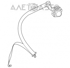 Ремень безопасности задний правый Mercedes CLA 14-19 черн