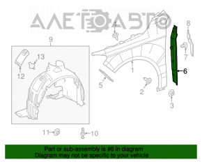 Garnitură aripă ușă-stânga Mercedes CLA 14-19 plastic