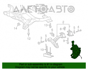 Butucul roții față dreapta Mercedes CLA 14-19 cu capac de protecție.