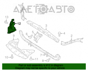 Protecție arc lateral stânga Nissan Rogue 14-20 nou original OEM