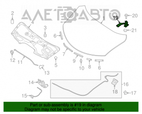 Bucla capotei stânga Nissan Rogue 14-20