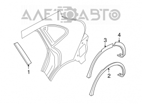 Extensie arc spate bara spate stânga Porsche Cayenne 958 11-14