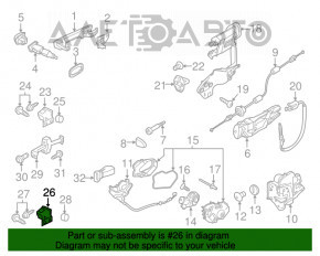 Buclea ușii din spate dreapta inferioară Porsche Cayenne 958 11-17