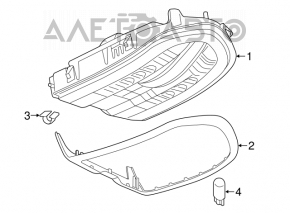 Plafonul de iluminare frontal pentru Porsche Cayenne 958 11-14, bej, sub trapă.