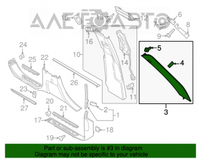 Capacul suportului frontal drept Porsche Cayenne 958 11-14, material textil bej, materialul este rupt.