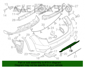 Capacul buzei barei spate Porsche Cayenne 958 11-14, material.