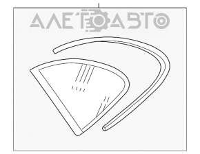 Geamul surd din sticla spate stanga Porsche Cayenne 958 11-14 cu ornamente cromate, zgarieturi pe ornamente si crom.