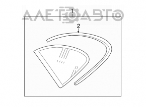 Geamul surd din sticla spate stanga Porsche Cayenne 958 11-14 cu ornamente cromate, zgarieturi pe ornamente si crom.