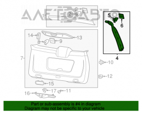 Capacul portbagajului dreapta Porsche Cayenne 958 11-14 bej.