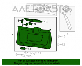 Capacul portbagajului inferior al usii Porsche Cayenne 958 11-14 bej.