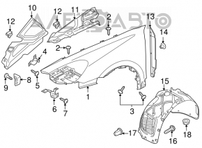 Garnitură aripă ușă - aripă dreapta Porsche Cayenne 958 11-14 nou OEM original