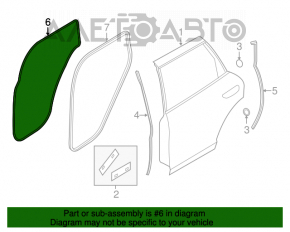 Garnitură de etanșare a cadrului ușii spate stânga Porsche Cayenne 958 11-14