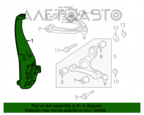 Цапфа со ступицей передняя правая Porsche Cayenne 958 11-17